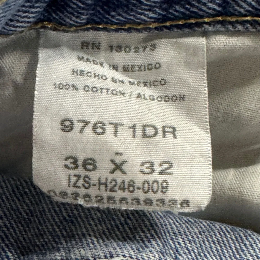 Wrangler Jeans Mens 36x32 Blue  Relaxed Fit Straight Leg‎ Denim Workwear Rugged